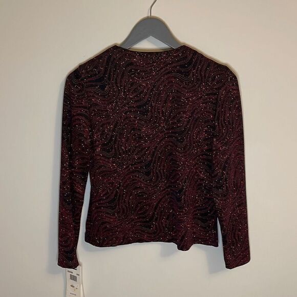 XSCAPE‎ by Joanna Chen. Open Evening Blazer. Size Small Petite. Black/Red - Picture 2 of 9